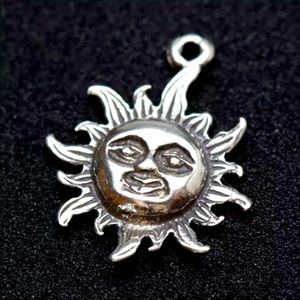 Vintage Sterling Silver Sun Pendant Charm 925 STAMP Celestial Star